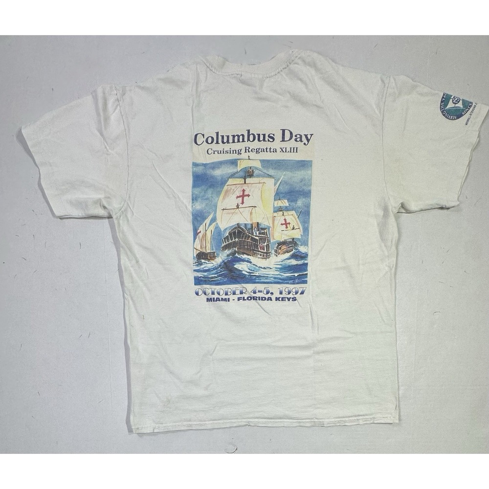 Vintage 1997 Columbus Day Regatta XLIII T-Shirt Large Miami Florida Keys Hanes